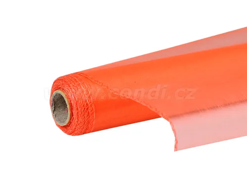 Organza uni 48,5 cm x 10m červenooranžová