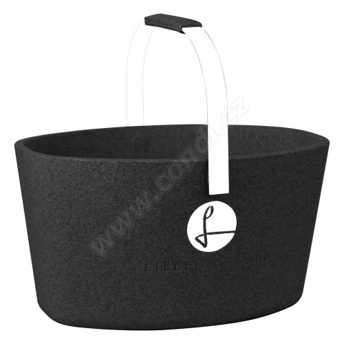 Milovaný košík černý s bílou - LIEBLINGSKORB Basic deep black reinweiß