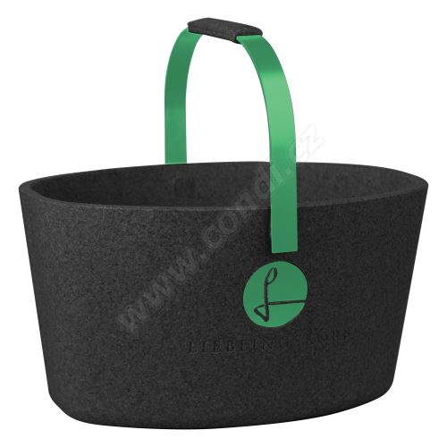 Milovaný košík černý se zelenou - LIEBLINGSKORB Basic deep black grün