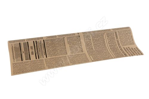Floristická fólia 50cm x 9,1m novinový dizajn 4/20 béžová s čiernou