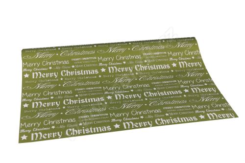 Vánoční fólie 50cm x 9,1m Merry Christmas 10 zelená