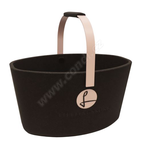 Milovaný košík černý s pastelově růžovou - LIEBLINGSKORB Basic deep black pastellrosa