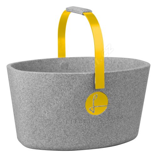 Milovaný košík šedý se zlatou - LIEBLINGSKORB Basic silver grey gold