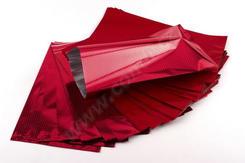 Worek polipropylenowy metalizowany z nadrukiem 20 x 35 cm 50 szt czerwony z czerwonym