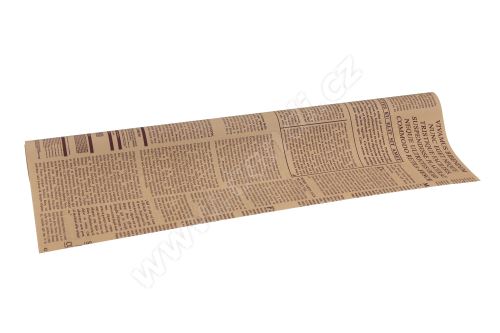 Floristická fólia 50cm x 9,1m novinový dizajn 4/16 béžová s čučoriedkovou