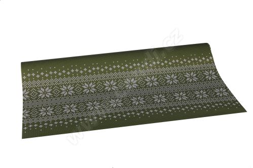 Folia świąteczna 50cm x 9,1m fiński wzór 10 zielony