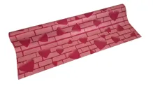 Floristická fólie 50cm x 9,1m - serdce cihla 05/37 starorůžová Floristická fólie 50cm x 9,1m - serdce cihla 05/37 starorůžová