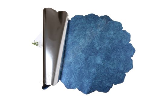 Floristická ronda 50cm metal modrá mramor 1/2 50ks