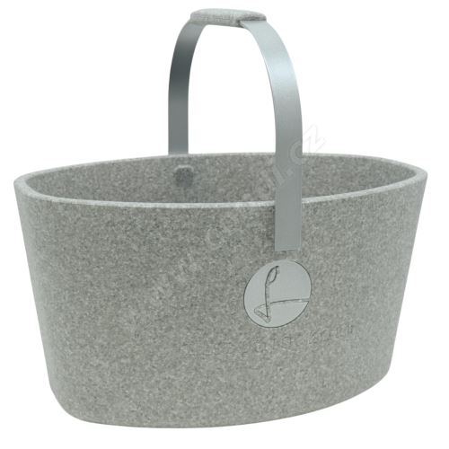 Milovaný košík šedý se stříbrnou - LIEBLINGSKORB Basic silver grey silber