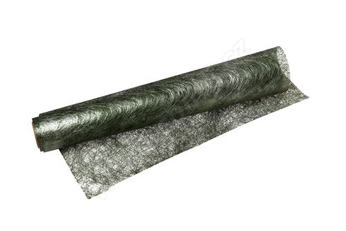 Świąteczna tkanina metaliczna długie włókno - metal 30cm x 4,6m zielona